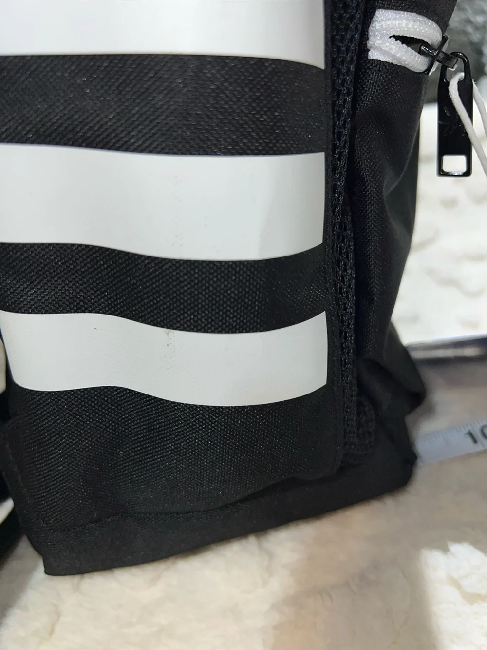adidas Black Youth Originals Backpack with White Stripes NWT